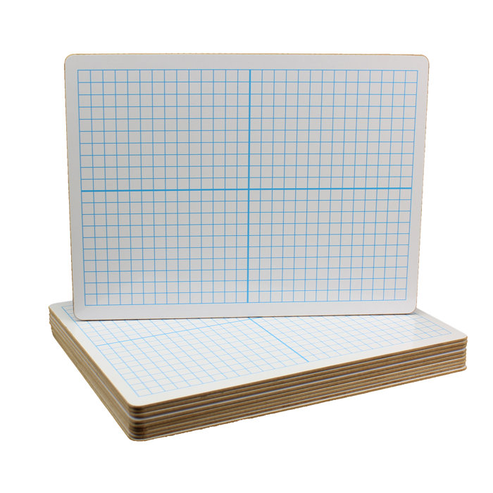 Flipside XY Axis Dry Erase Lap Board Graphic/Grid Whiteboard, 9" x 12